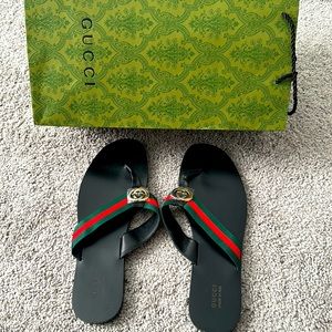 GUCCI GG Thong Web Sandals